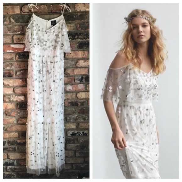 🆕NWT RARE BHLDN Faye Beaded Dress - Picture 2 of 16